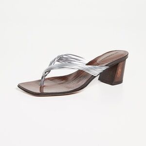 mari giudicelli luiza sandals - size 36 - silver - New in box!